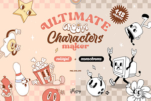 Huge Groovy Retro Characters Maker