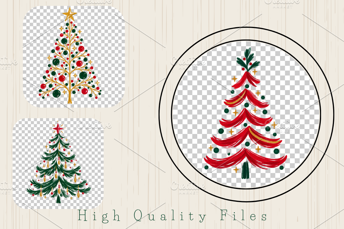 18 Hand Painted Christmas Trees PNG, a Seasonal Illustration by Ink Gallery (Photo 4 of 13)