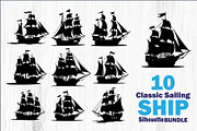 Classic Sailing Ship Vector Bundl, an Object Graphic by hafijul (Thumbnail 1 of 11)