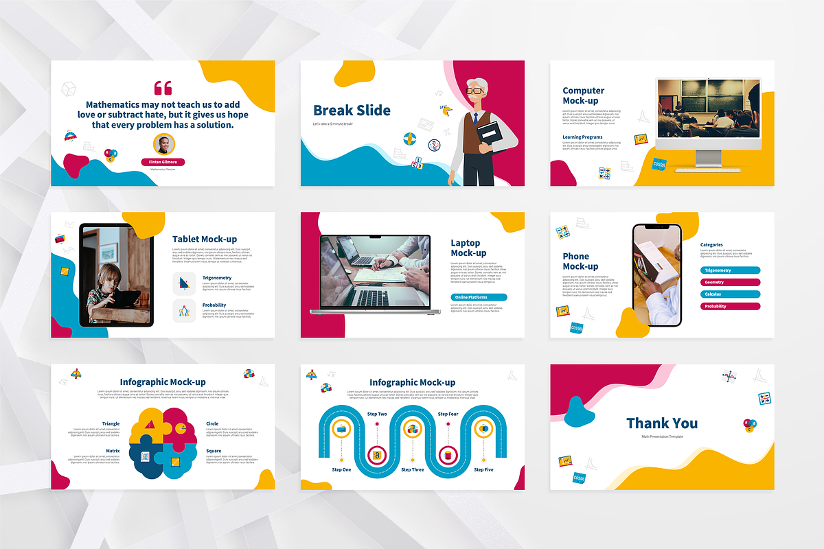 Math Slides Template, a Presentation Template by Flat Icons