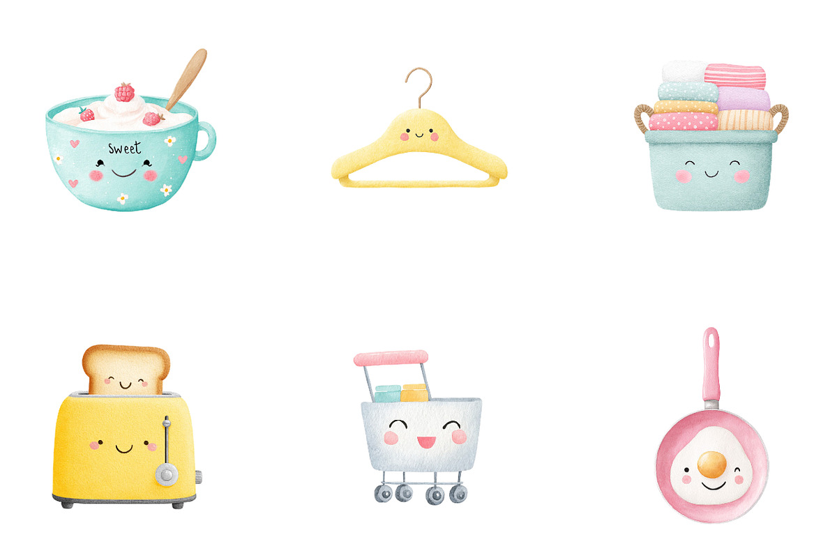 Cute Kawaii Clipart, a Seasonal Illustration by CreationArt (Photo 3 of 4)
