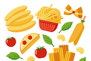 Assorted Italian food elements, a Food Illustration by SouravDesign (Thumbnail 2 of 3)