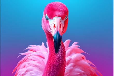 Portrait of a flamingo on a neon, an Animal Photo by Beautiful things
