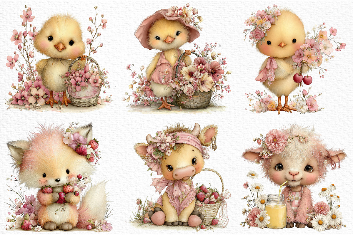Whimsical Summer nursery Animals PNG, an Illustration by Craft Nest (Photo 3 of 12)