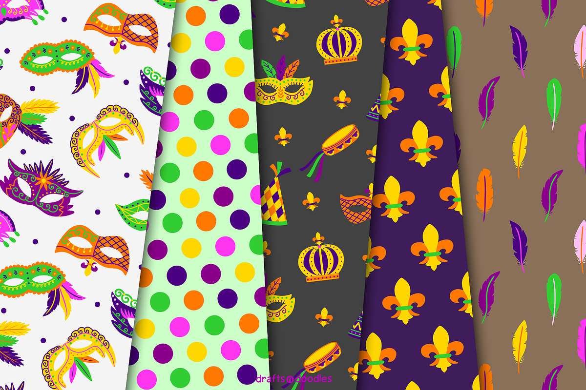 Mardi Gras Parade Graphics Set, a Pattern Graphic by Drafts n Doodles (Photo 5 of 12)