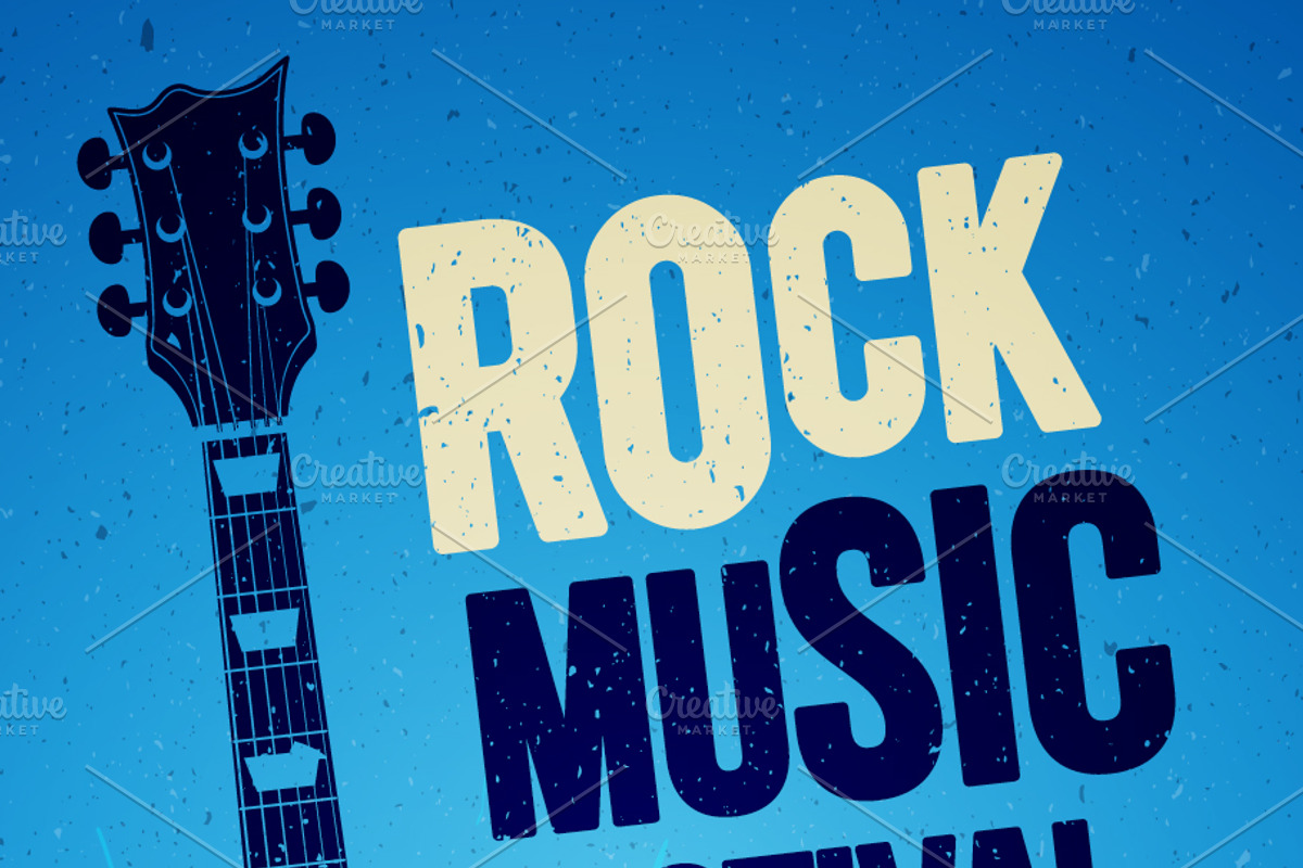 Rock Music Festival Flyer Or Poster, a Flyer Template by Black White Mouse Design