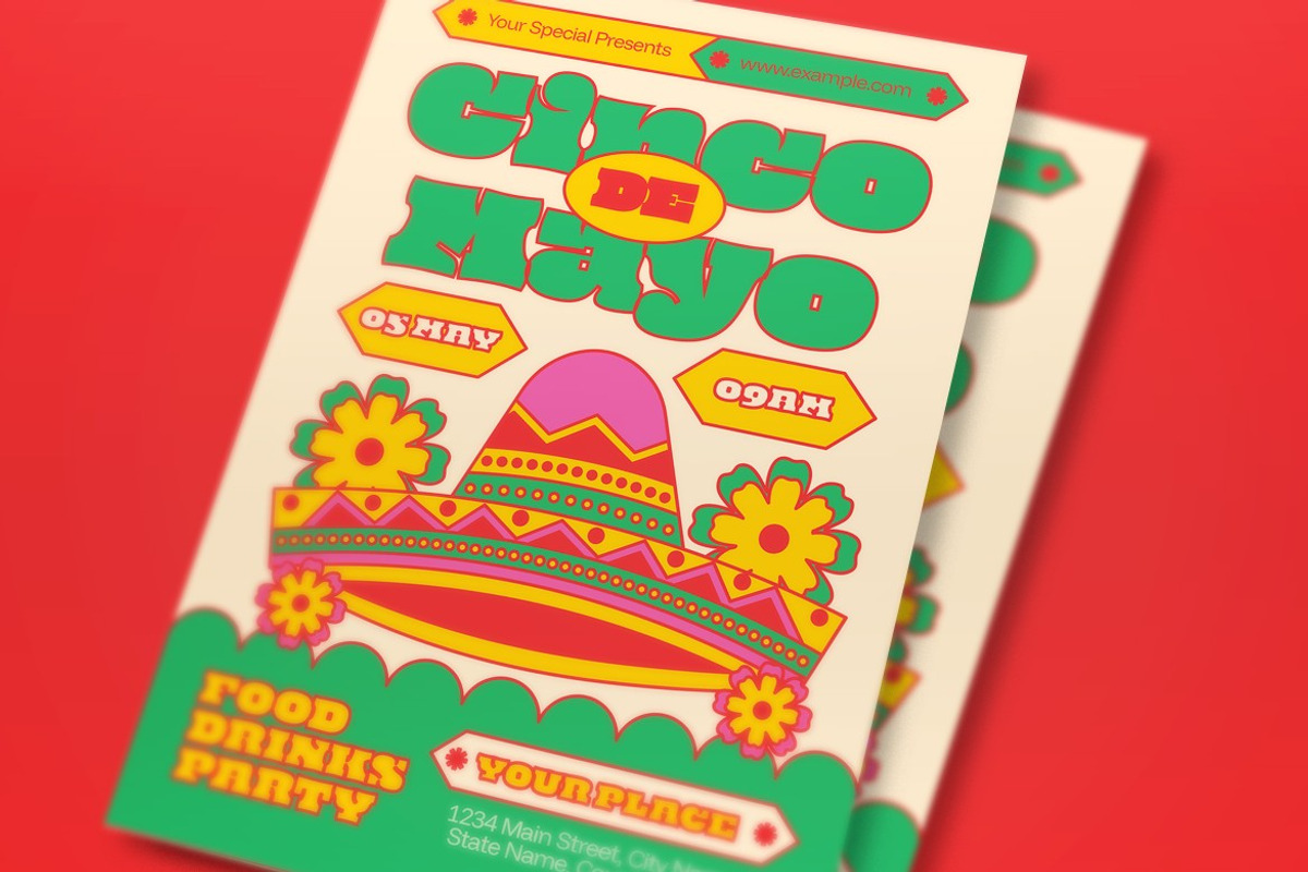Green Quirky Cinco De Mayo Flyer Set, a Flyer Template by graphicook (Photo 2 of 3)