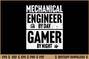 Mechanical Engineer By Day Gamer SVG, a Work Illustration by Handy Arts Studio (Thumbnail 1 of 3)