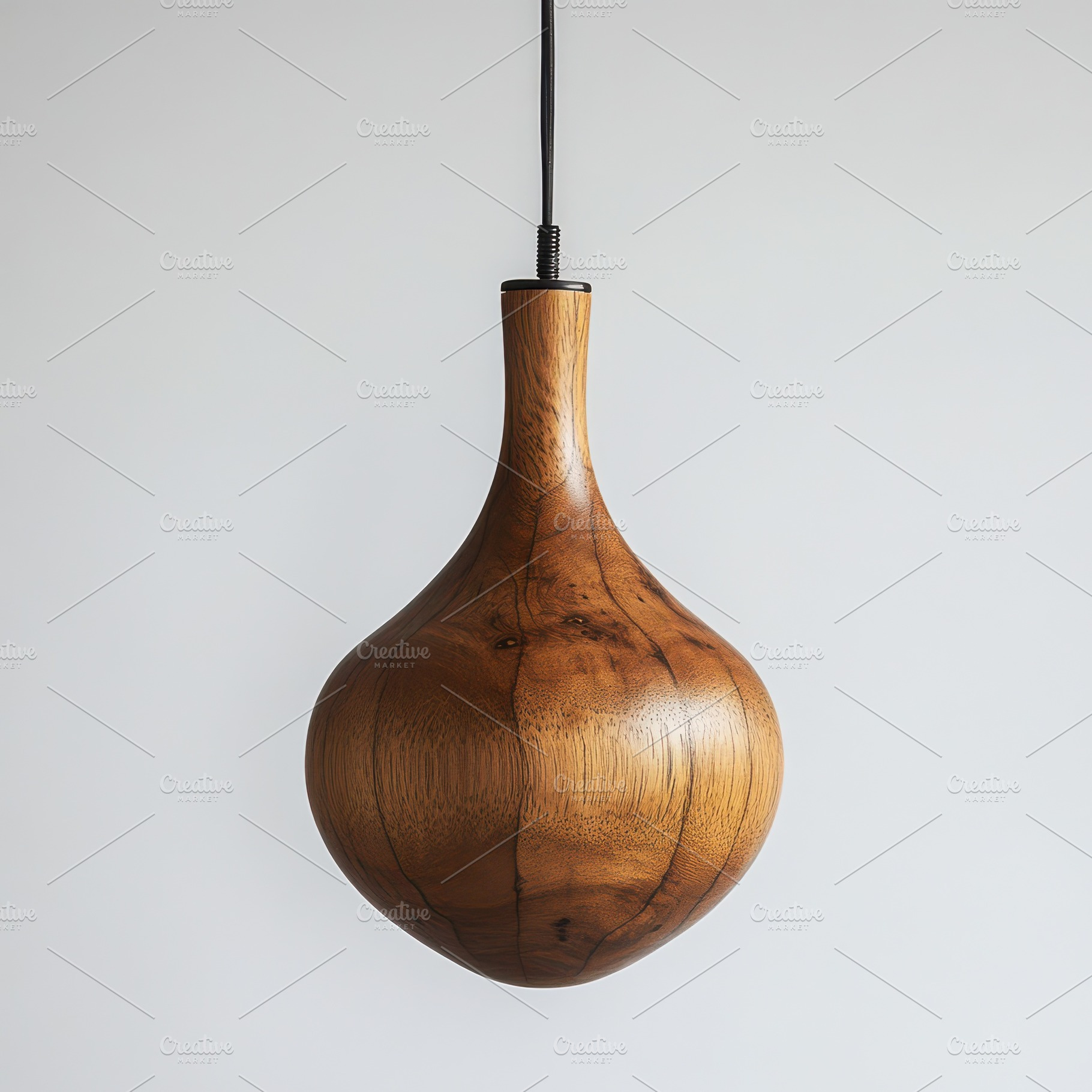 Elegant Wooden Pendant Lamp Modern H, an Abstract Photo by Pixeness Studio