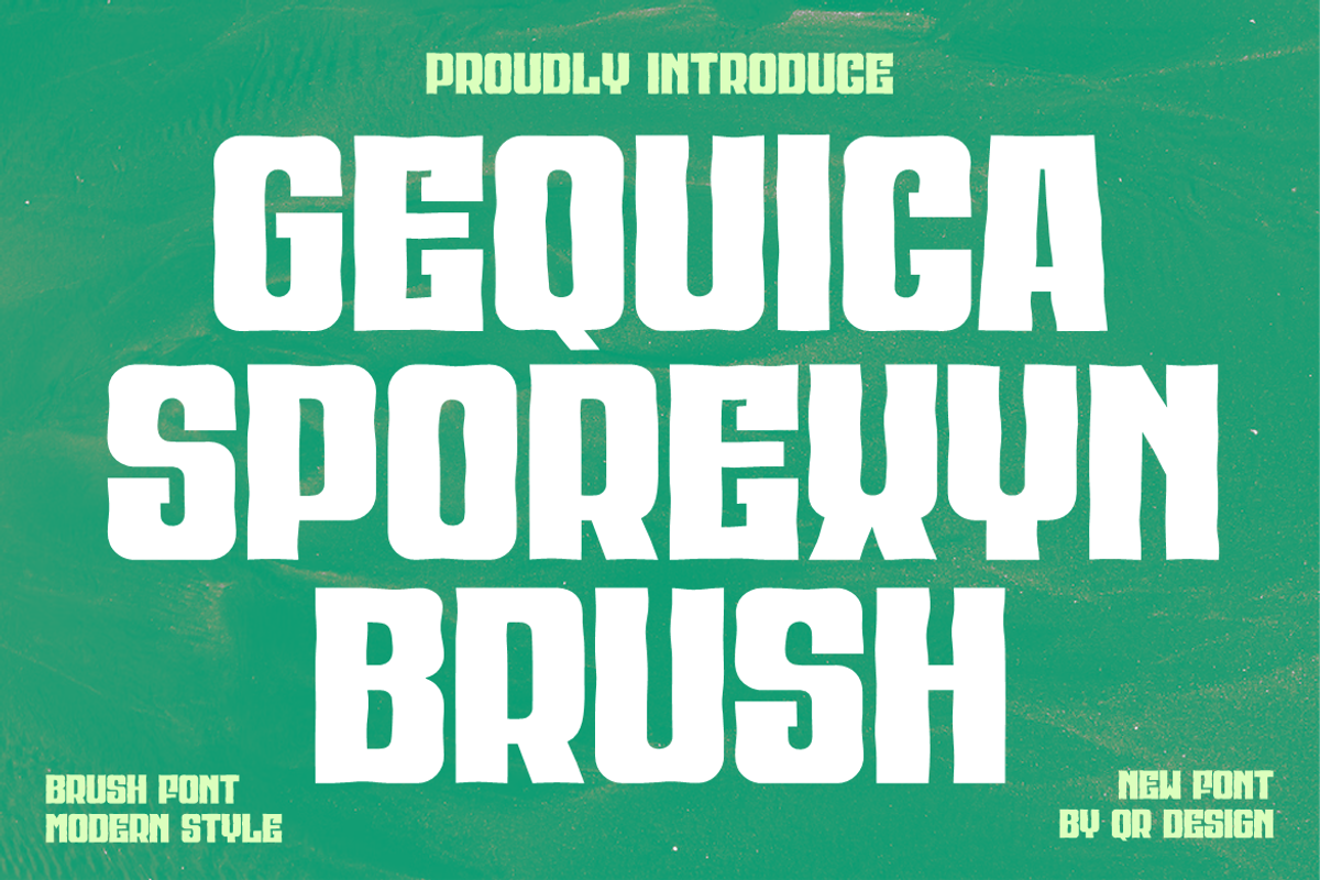Gequica Sporexyn Brush, a Handwritten Font by QR Design Studio (Photo 1 of 7)