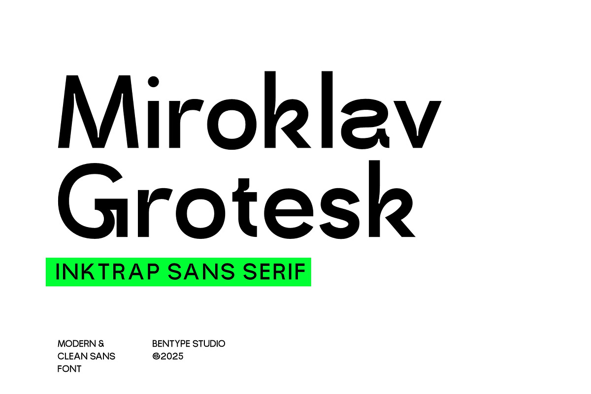 Miroklav Grotesk - Inktrap Sans Font, a Sans Serif Font by Bentype Studio (Photo 1 of 7)