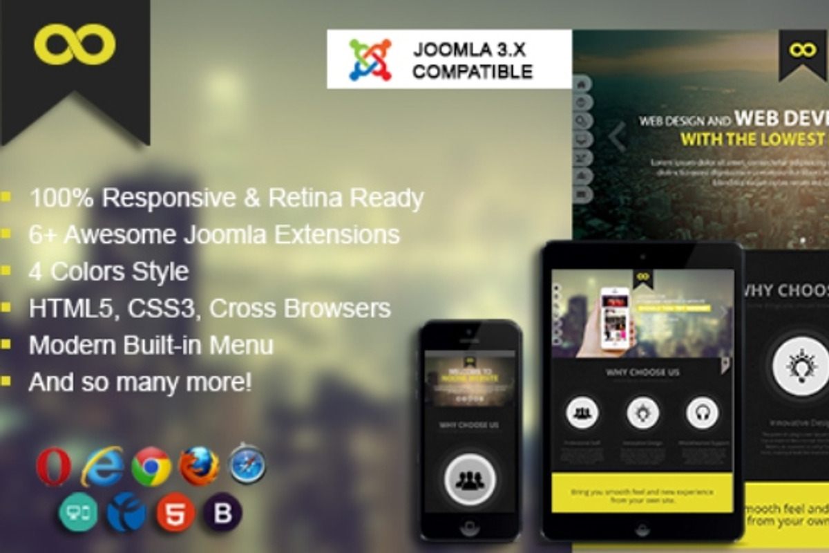 Onepage Portfolio Joomla Template, a Websites & App Template by JoomlaUX (Photo 1 of 5)