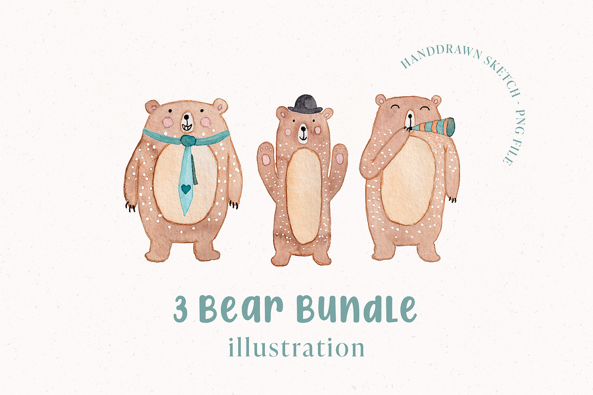 Watercolor Bears, an Illustration by liebe.erika - Papeterie (Photo 1 of 4)