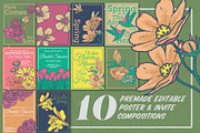 Retro Spring Flowers Bundle, an Animal Illustration by Phosphorus Design Co. (Thumbnail 4 of 8)