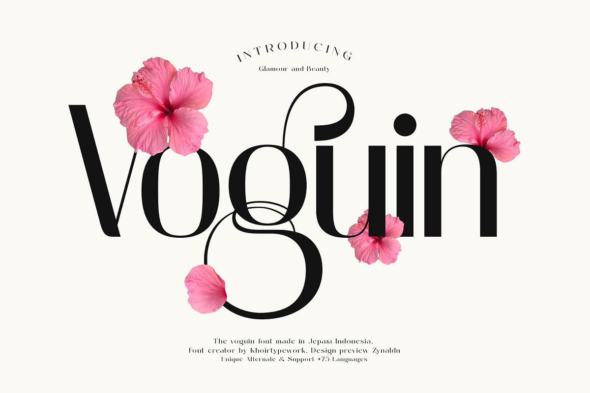 Voguin - Beauty Font, a Sans Serif Font by Khoir (Photo 1 of 9)
