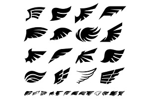 Wings Silhouettes Of Bird Feathers