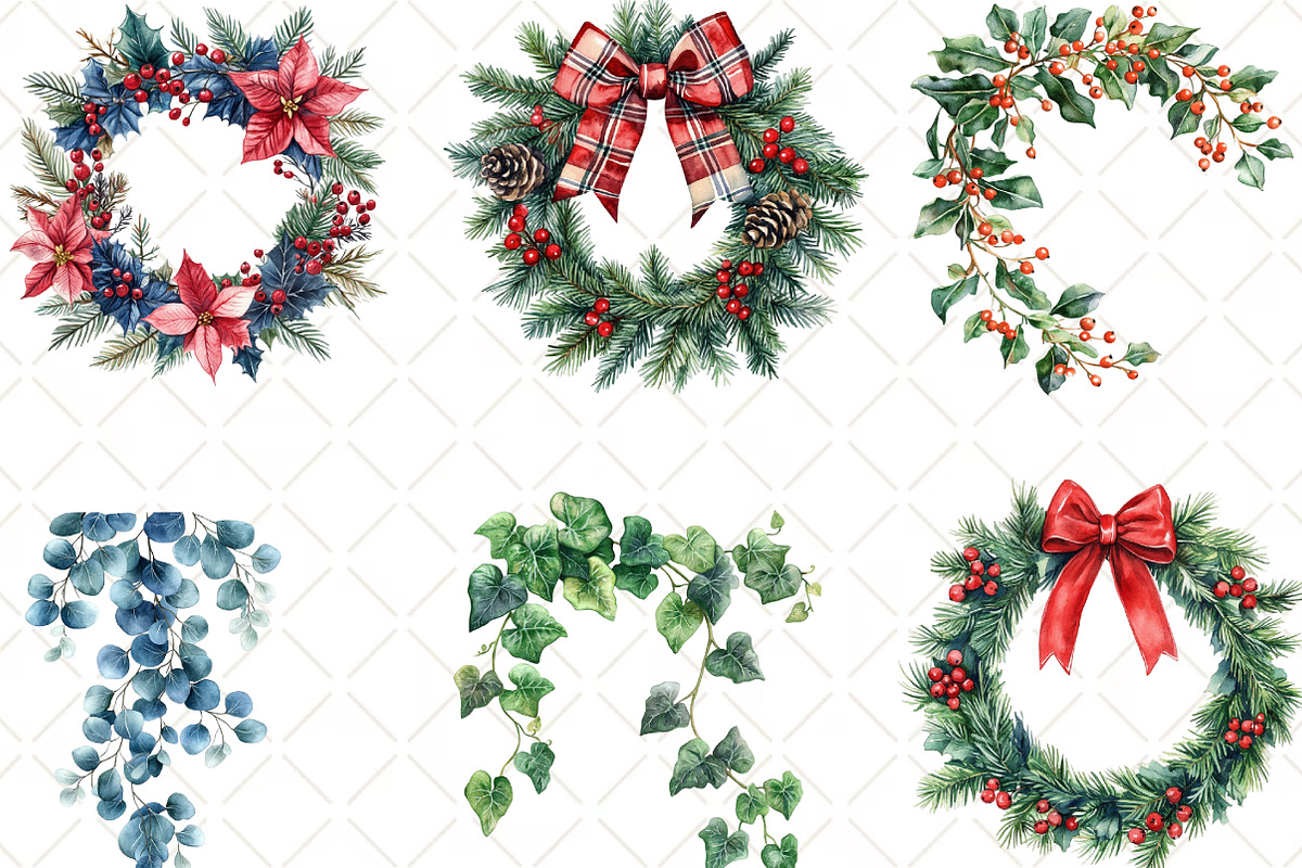 Festive Garland Clipart Bundle, an Illustration by Black Bird Studio (Photo 2 of 6)
