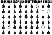Water Drop Silhouette Vector Bundle, an Illustration by musafir_fashion (Thumbnail 1 of 51)