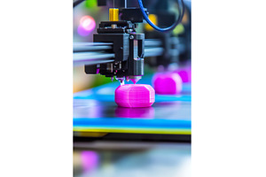 Close Up of 3D Printer Creating a, an Industrial Photo by Lermont51
