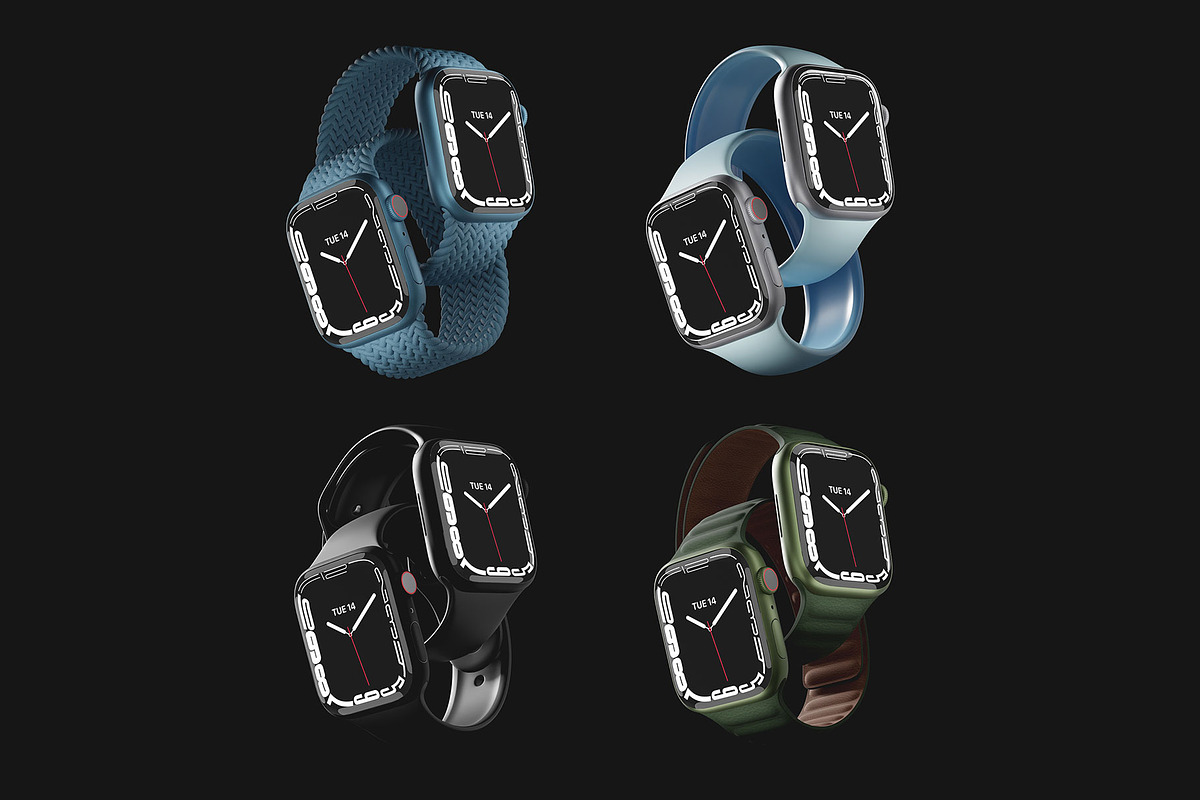 Apple Watch 7 Mockup, a Wearable Device Mockup by neueworld (Photo 4 of 6)
