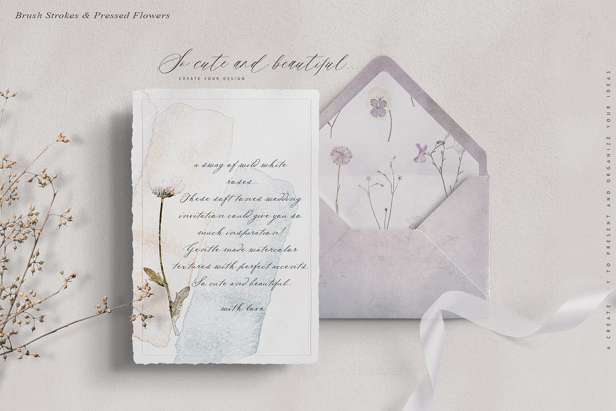 Pressed Flowers & Brush Strokes Png, an Object Graphic by by creative paper (Photo 7 of 17)