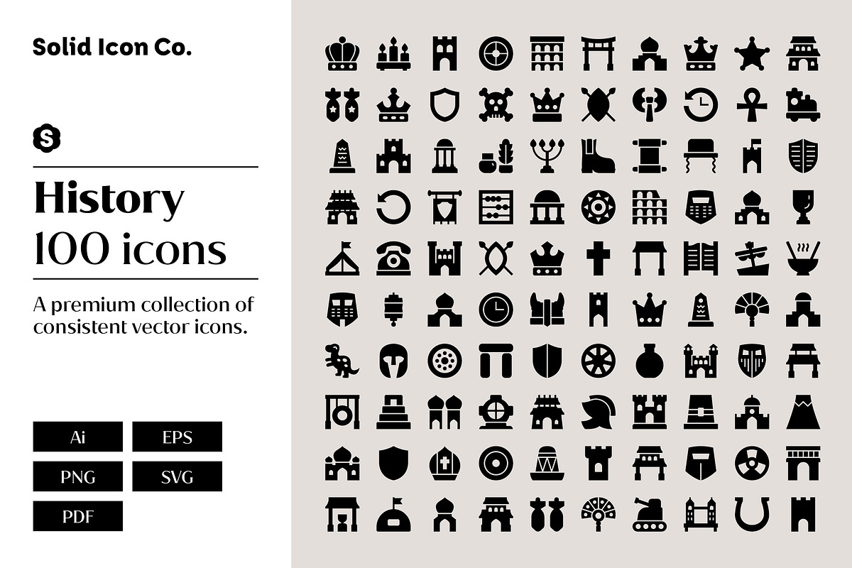 History Icons, a Solid Icon by Solid Icon Co (Photo 1 of 6)