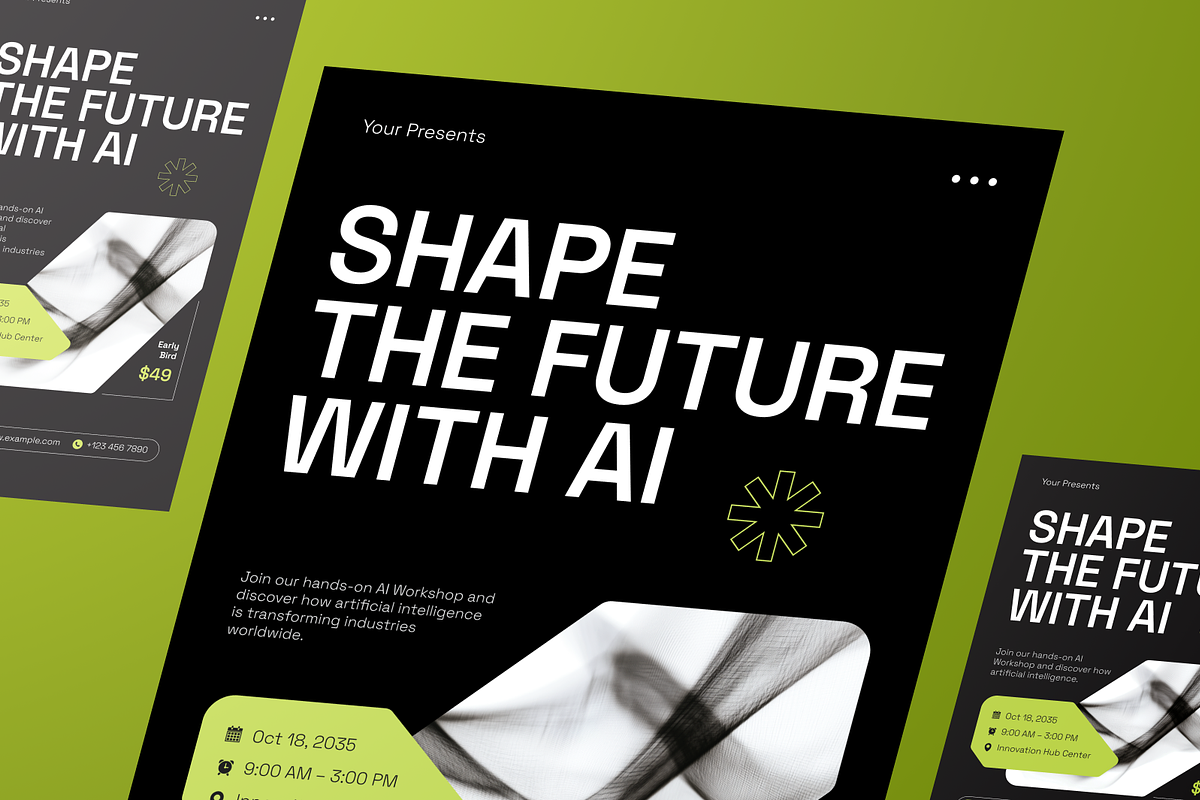 AI Workshop Flyer Set, a Flyer Template by Annora Studio (Photo 6 of 6)