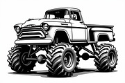 Monster Truck Line Art Bundle, an Illustration by Designs_River (Thumbnail 5 of 9)
