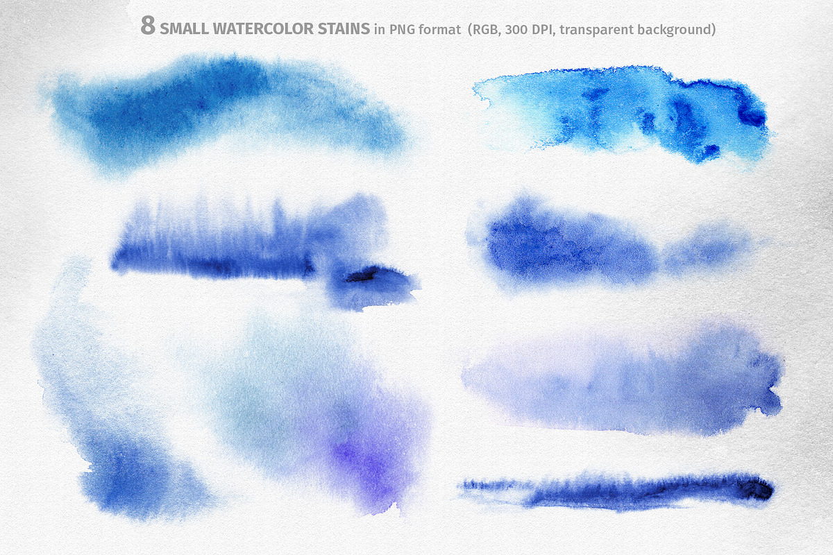 Blue Watercolor Set, a Texture Graphic by LeiaSW (Photo 6 of 7)