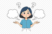 Confused Woman Thinking Illustration, a Person Illustration by Partikusi Design (Thumbnail 3 of 3)