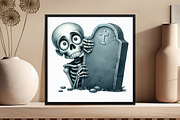 Funny Skeleton Peeking Bundle Clipar, an Illustration by DreamCafeArt (Thumbnail 5 of 7)