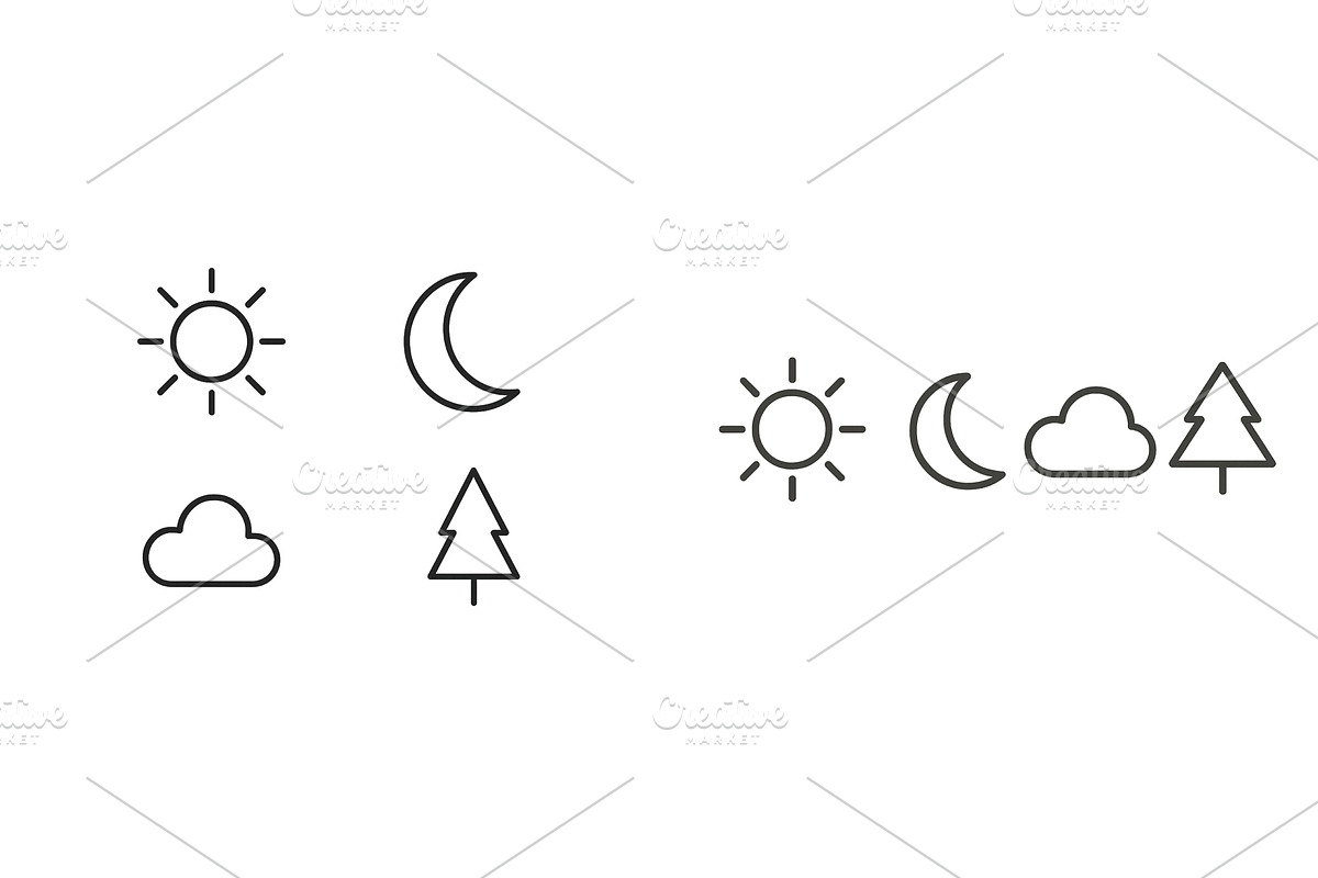 Various weather symbols depicting, an Illustration by ZinetroN