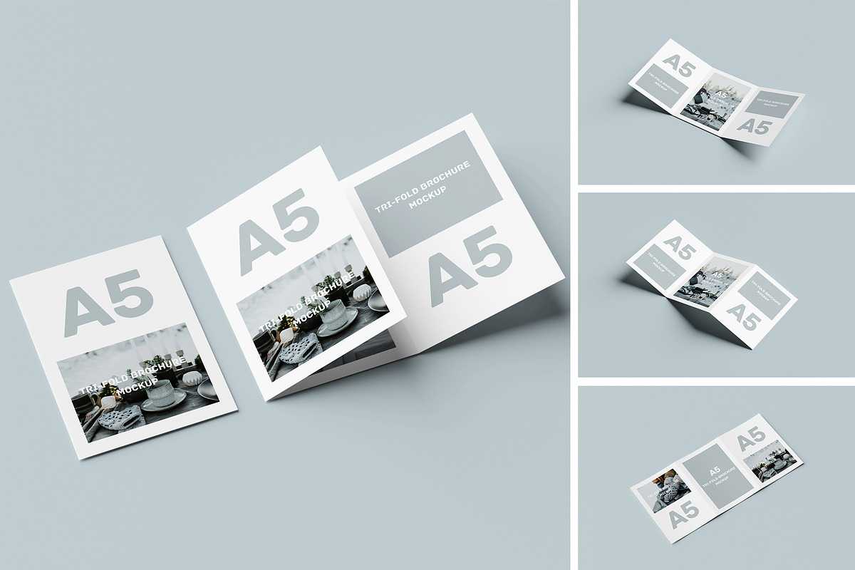 A5 Trifold Brochure Mockup, a Product Mockup by Riel Concept