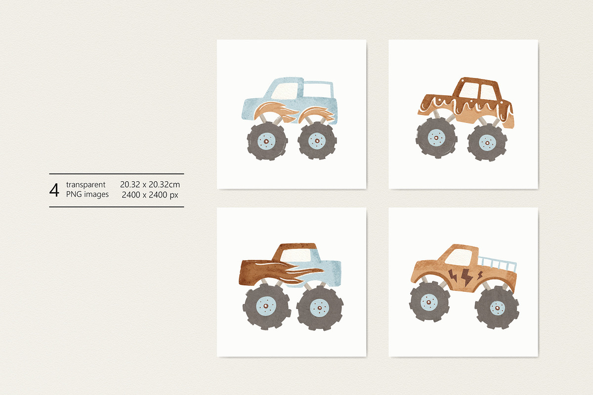Monster trucks, a Pattern Graphic by Olena Kuznietsova (Photo 3 of 11)