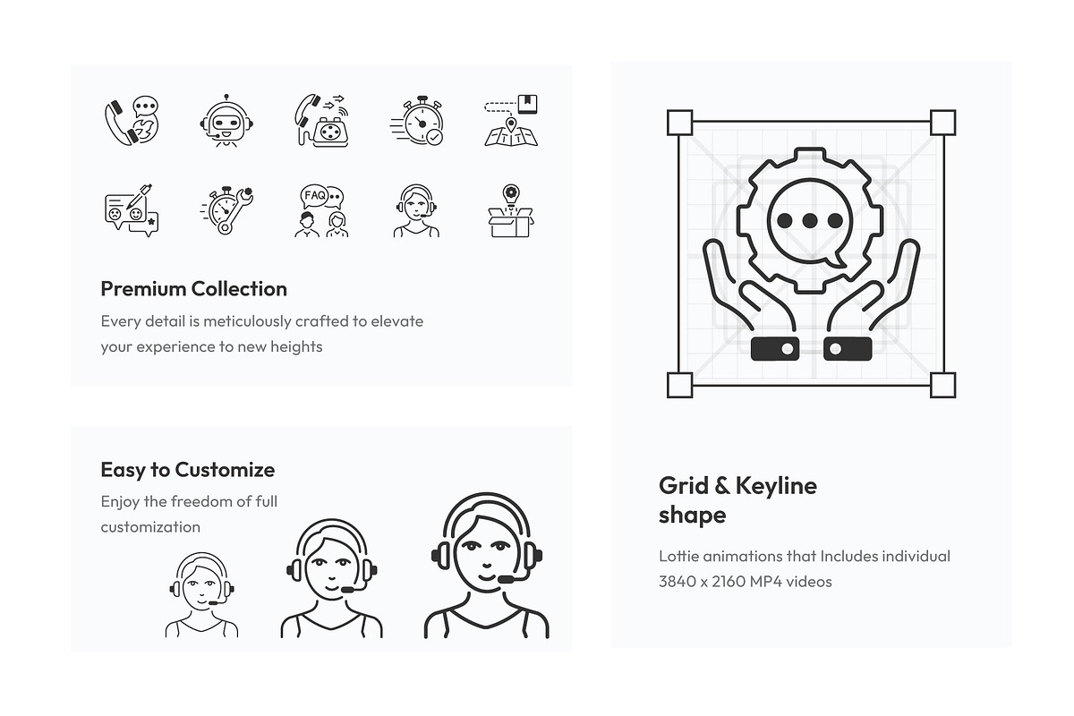 Support Service Animated Icons, an Outline Icon by Prosymbols (Photo 3 of 4)