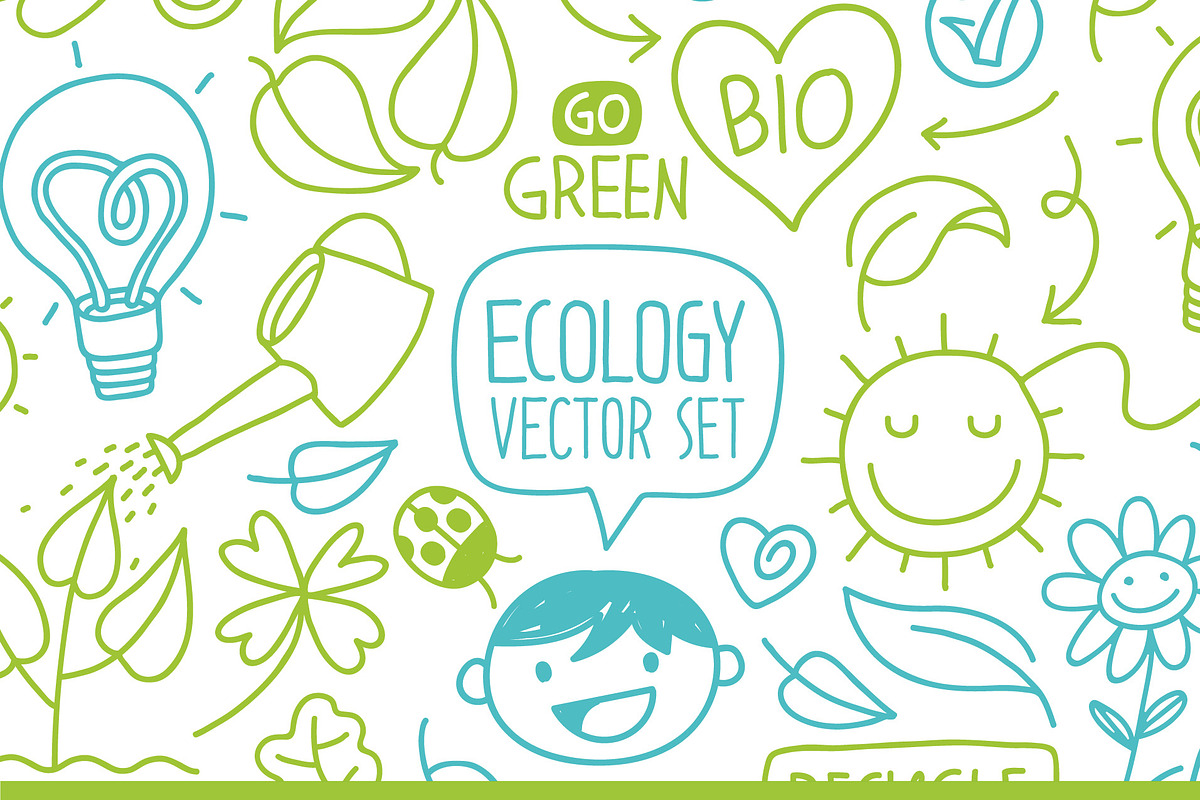 Ecology Hand drawn Illustrations Set, an Illustration by Pingebat (Photo 2 of 8)