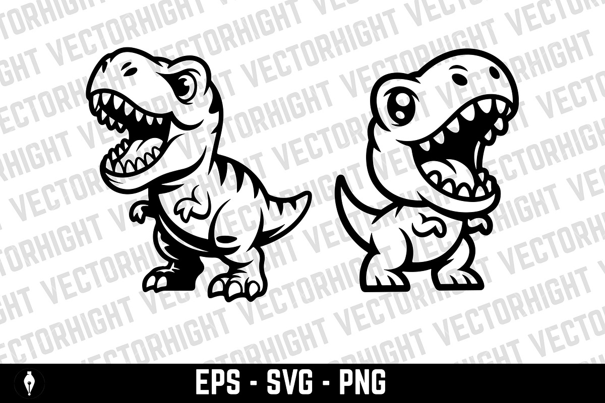 Cute baby Tyrannosaurus Rex, an Animal Illustration by Vectorhight (Photo 4 of 5)