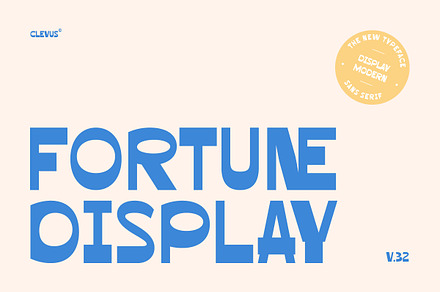 Fortune Display | Modern font, a Sans Serif Font by ClevUs