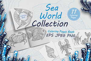 Fish and marine life drawn