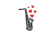 Saxophone Music Love Vector Bundle, an Illustration by Designs_River (Thumbnail 30 of 51)