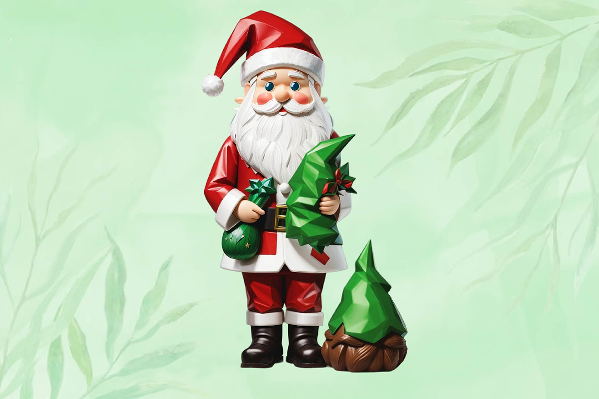 Santa with Green Gnome Sublimation, a Seasonal Illustration by Craft Nest (Photo 5 of 5)
