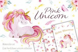 Watercolor Unicorn collection.
