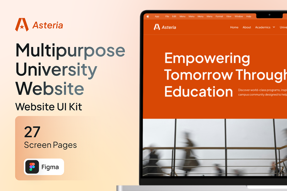 Asteria - Multipurpose Education Web, a Landing Page Template by Agensip Design Agency (Photo 1 of 10)