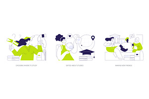 Study abroad isolated cartoon vector, an Education Illustration by Visual Generation