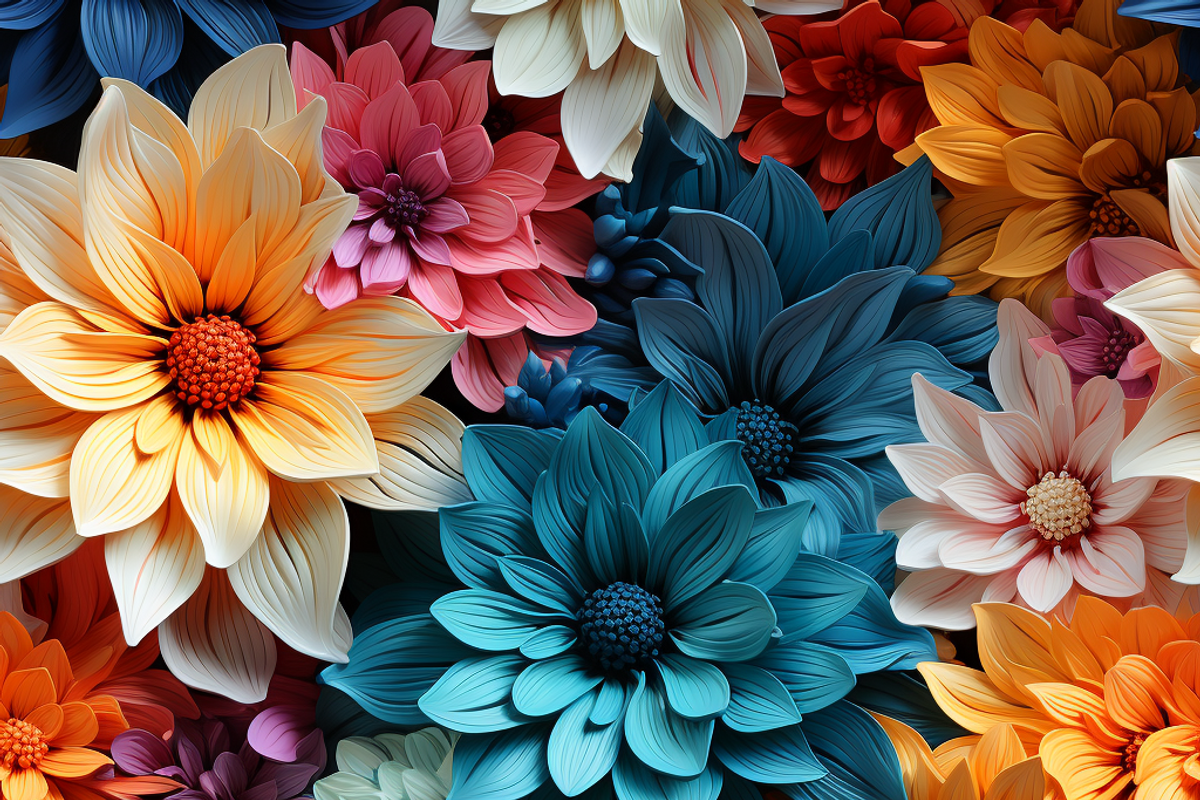 12 Seamless tie-dye flowers digital, a Pattern Graphic by ZaaxPrintables (Photo 3 of 7)