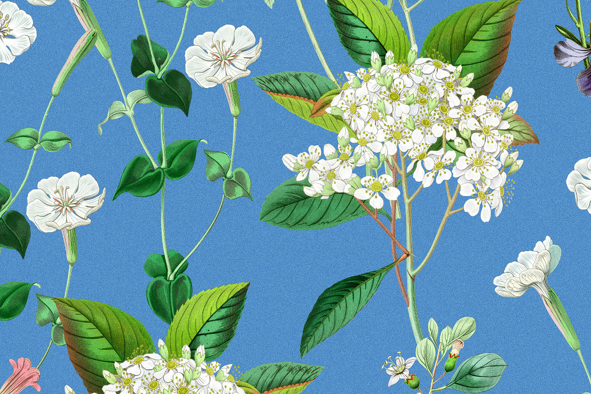 Blue Vintage Botanical Pattern, a Pattern Graphic by likorbut (Photo 13 of 14)