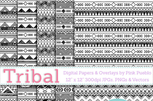Tribal Seamless Backgrounds/Overlays preview 2