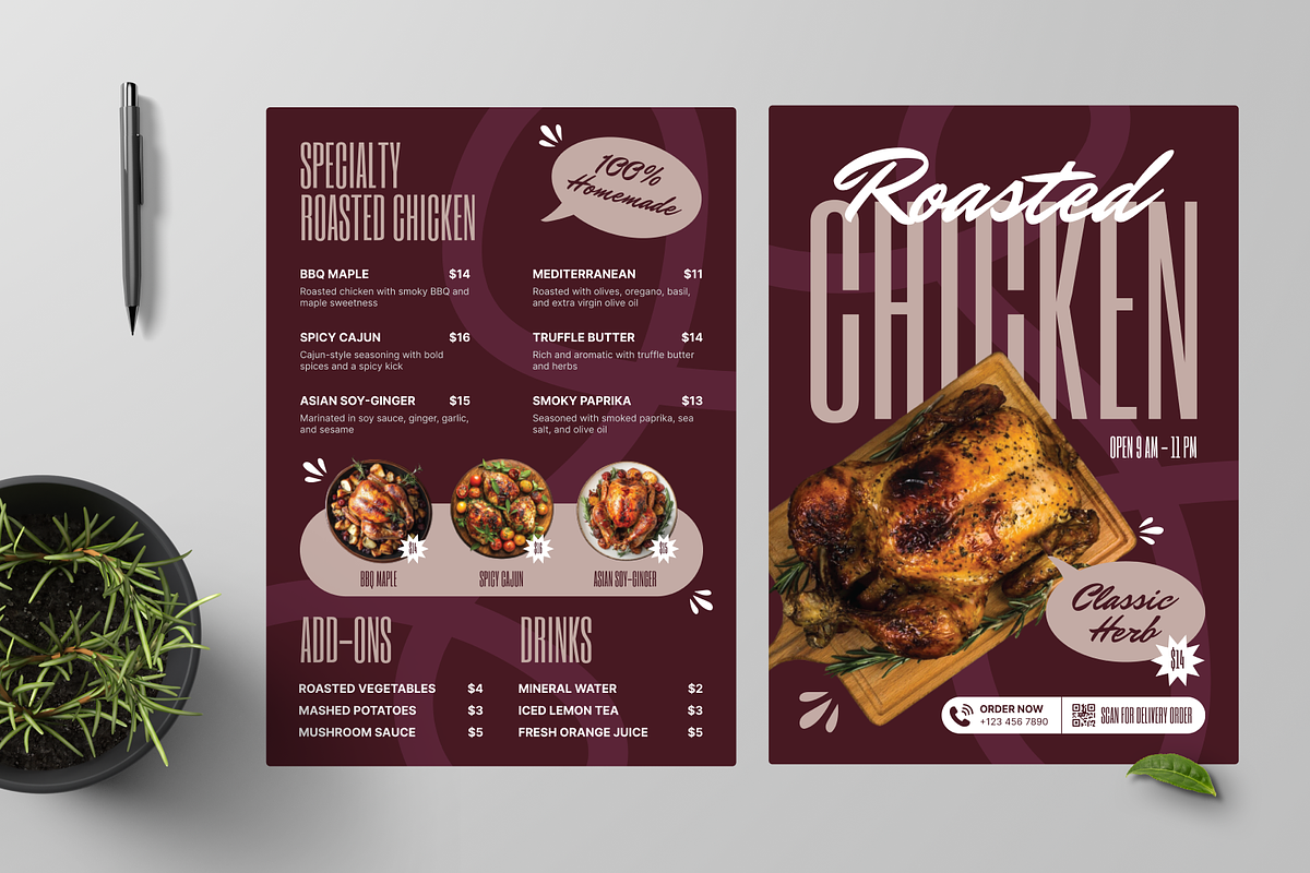 Roasted Chicken Menu, a Flyer Template by Annora Studio (Photo 2 of 6)