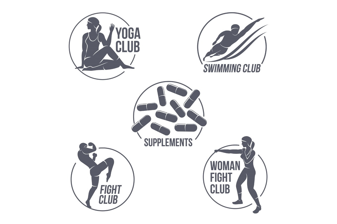 Aerobic Workout Logo by Handy Trendy  Creative Market