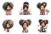 Spring Black Woman Clipart, an Illustration by CreationArt (Thumbnail 2 of 7)